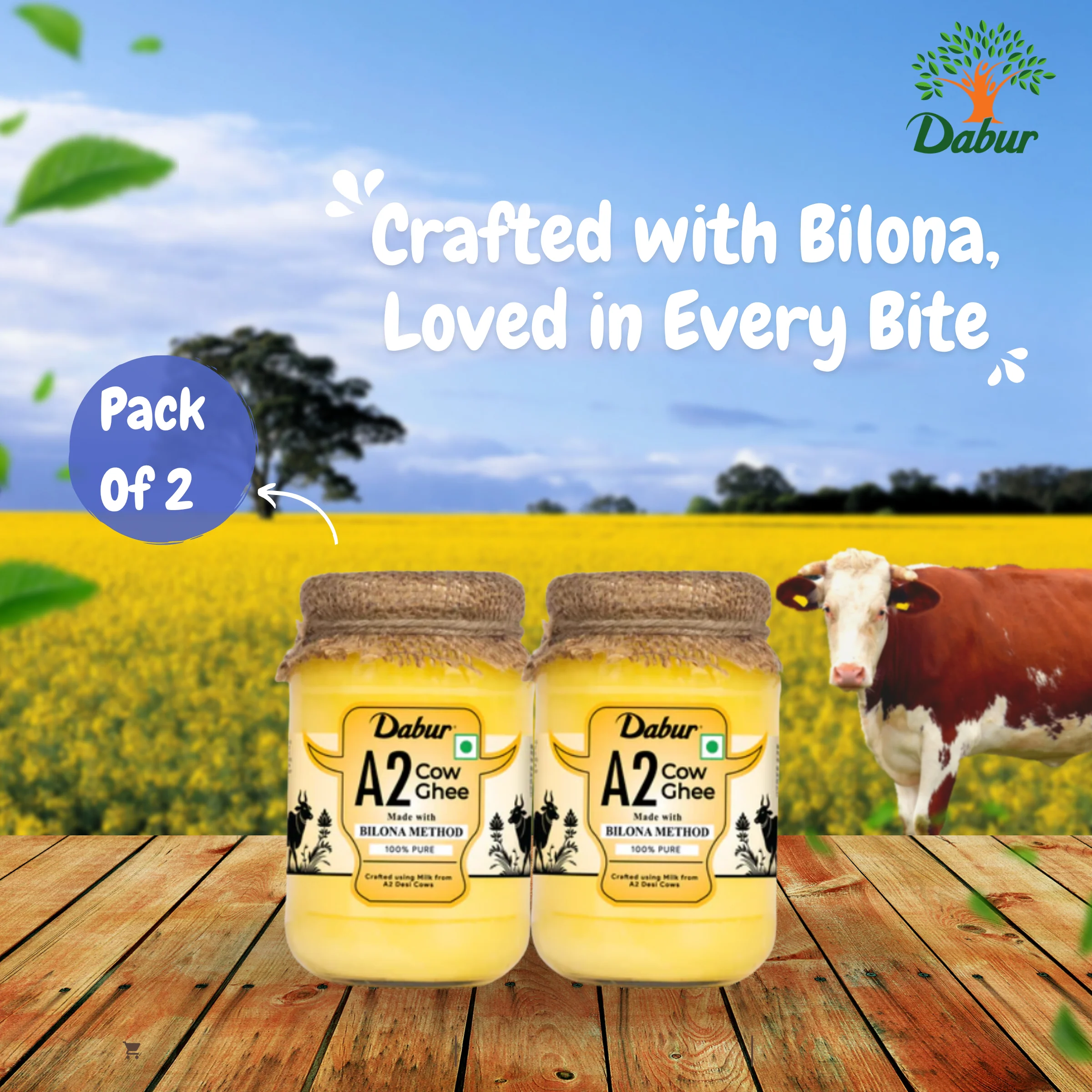 Dabur A2 Cow Ghee | Rich in Vitamin A & Antioxidant | Bilona method | Helps balance Vata & Pitta Dosha | Made from desi cows Milk - Image 9