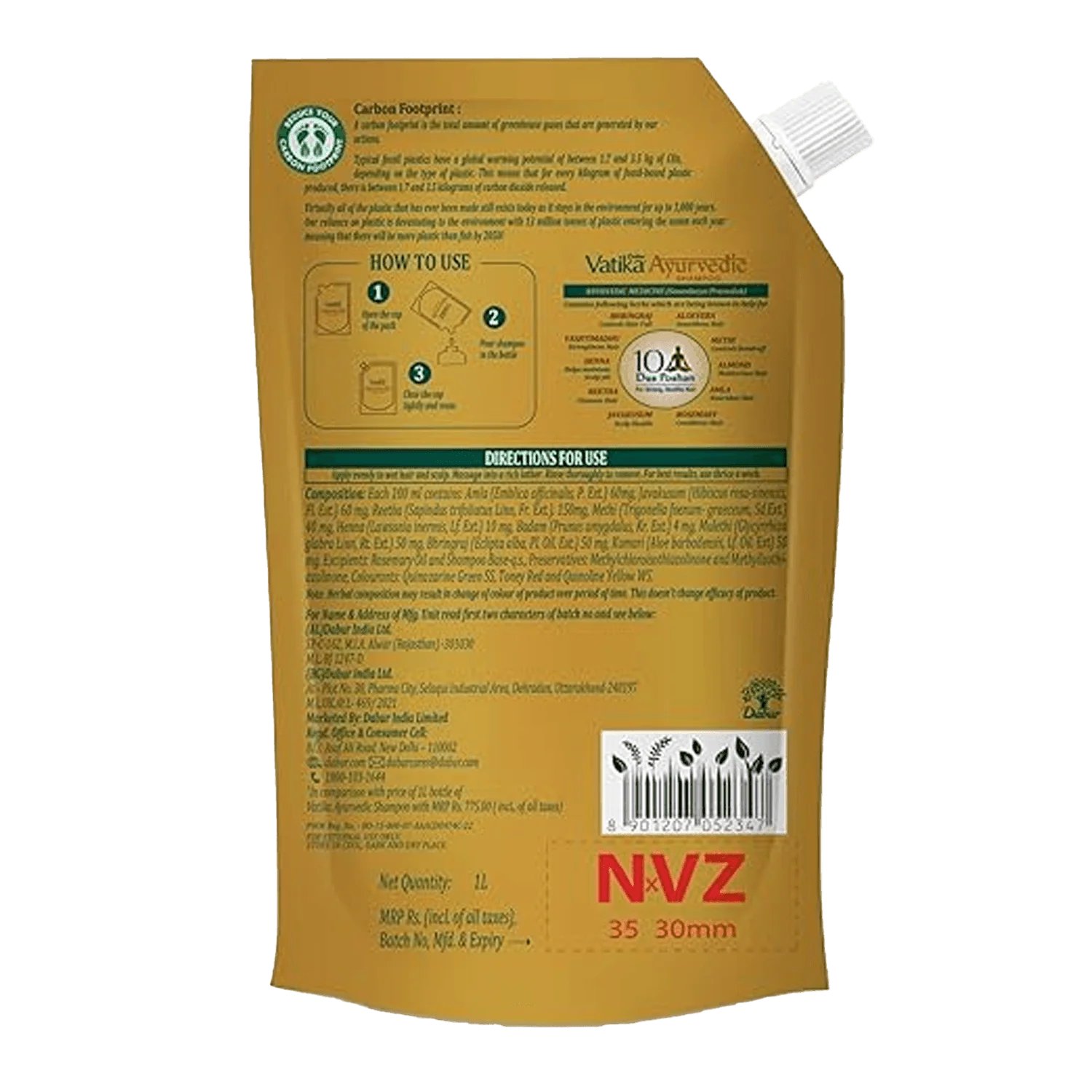 Dabur Vatika Naturals Ayurvedic Shampoo Pouch - Image 7