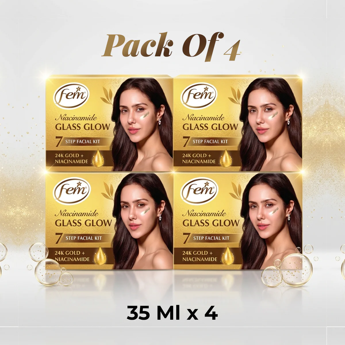 FEM Niacinamide Glass Glow Facial Kit 35g - Image 4