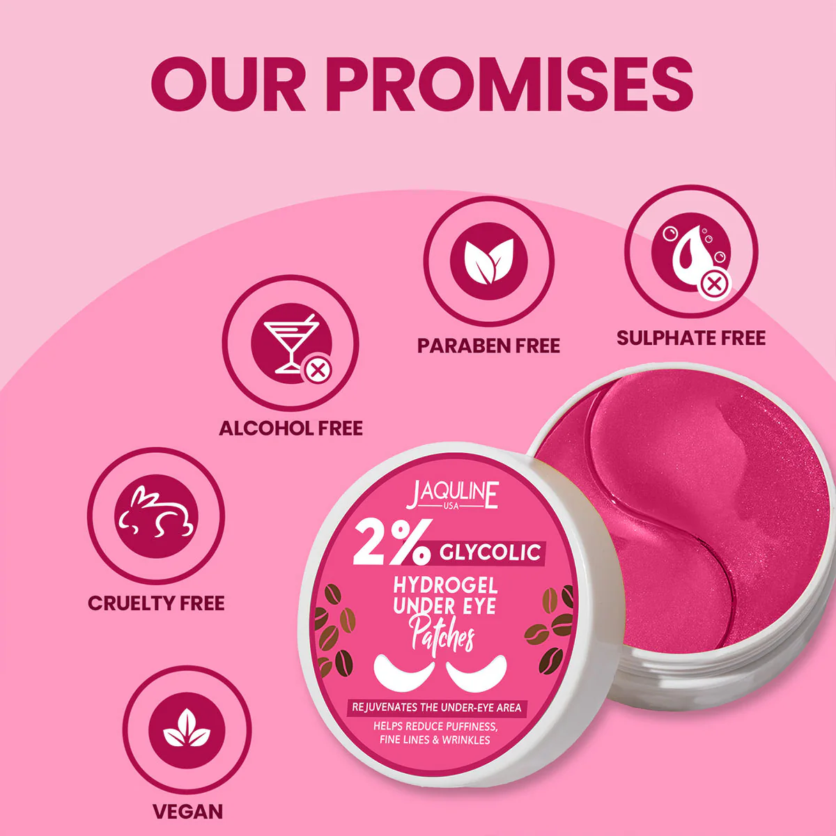 Jaquline USA 2% Glycolic Hydrogel Under Eye Patches - Image 4