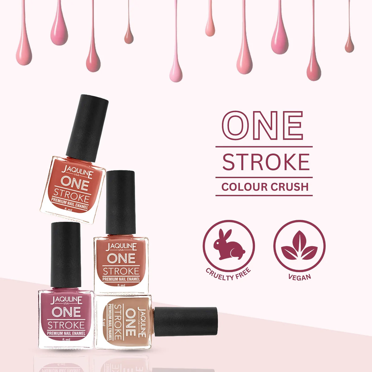 Jaquline USA Color Crush Matte Finish Nail Paint Set Of 4, 5Ml Each - Image 3