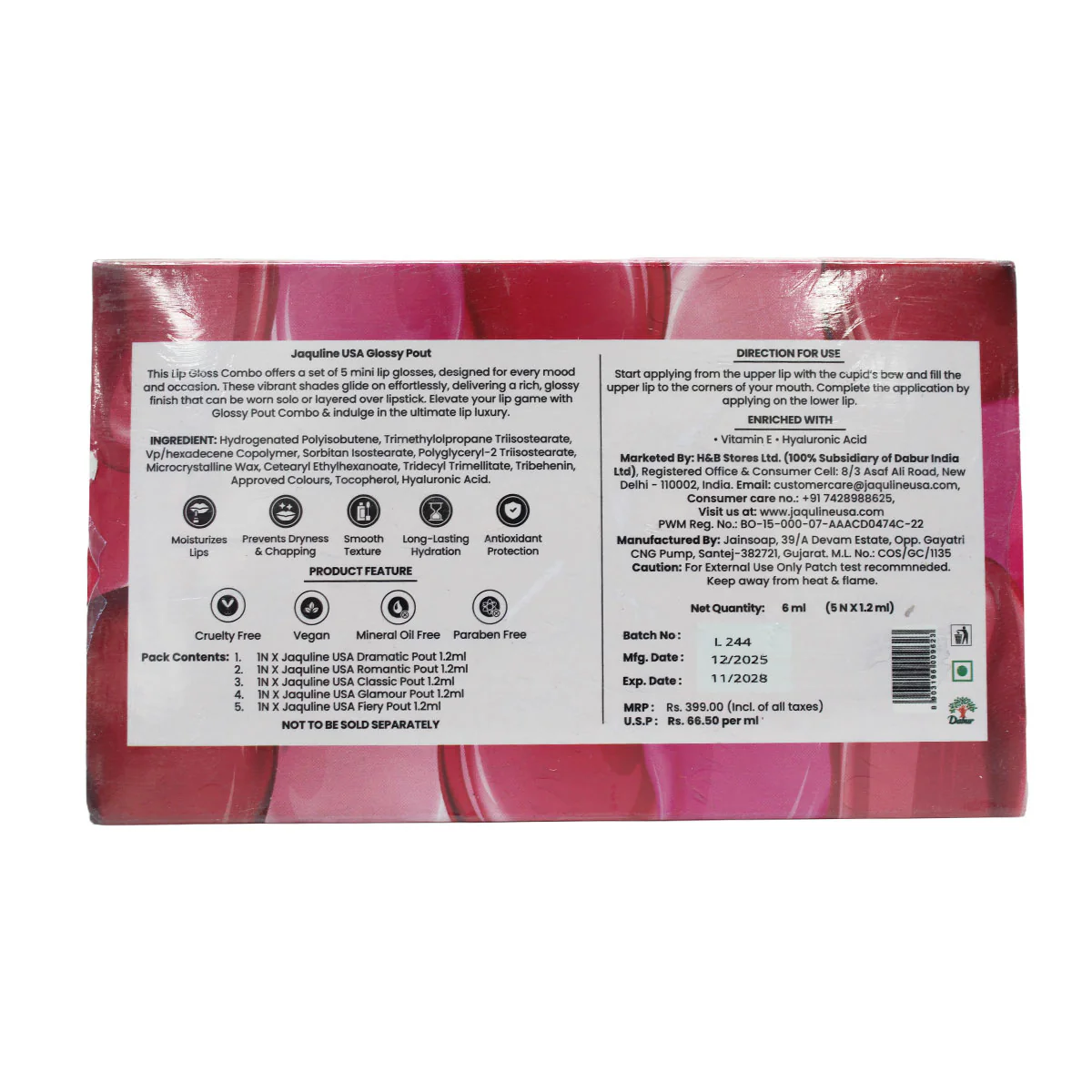 Jaquline USA Glossy Pout (Pack of 5) - Image 8