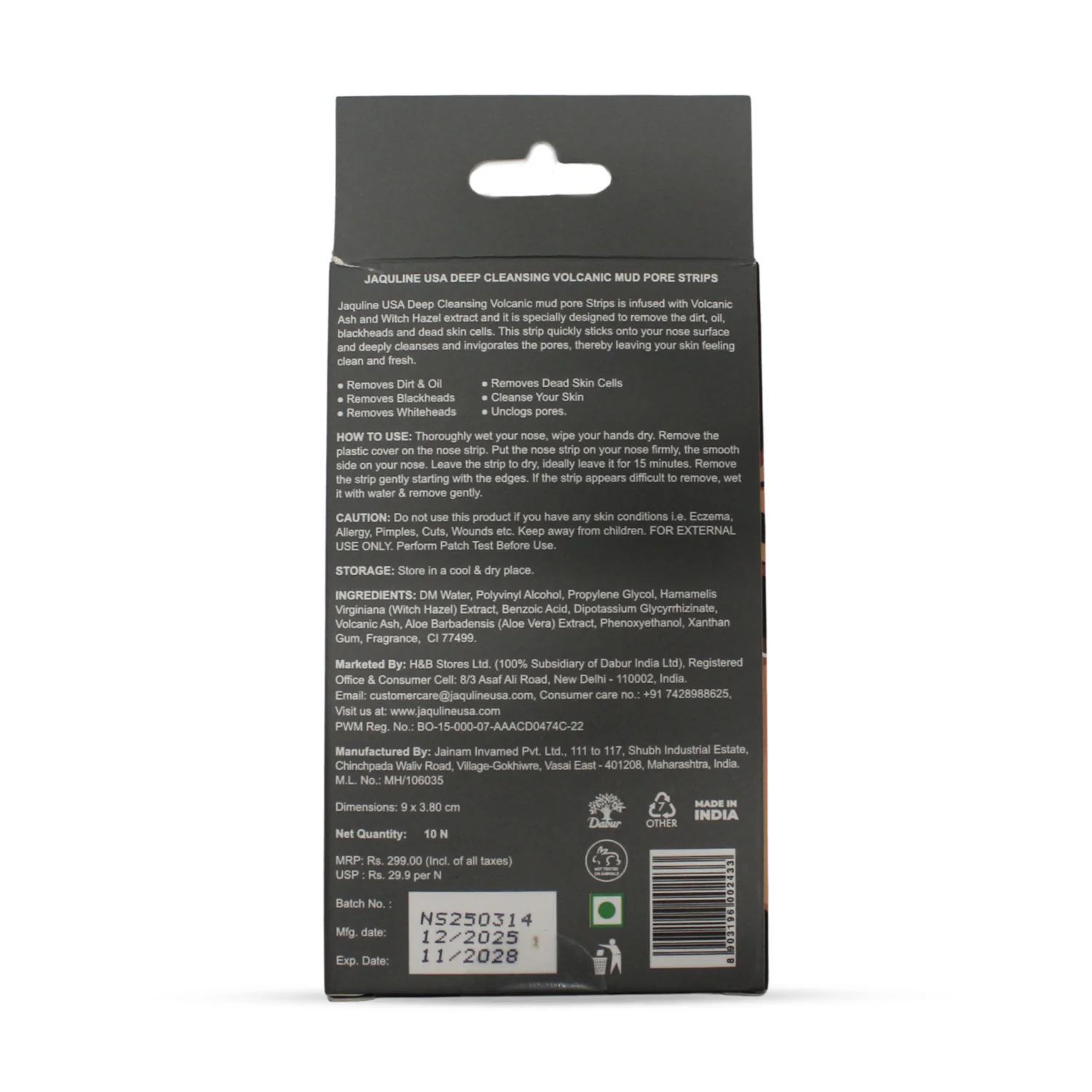 Jaquline USA Volcanic Mud Nose Strip - Image 6