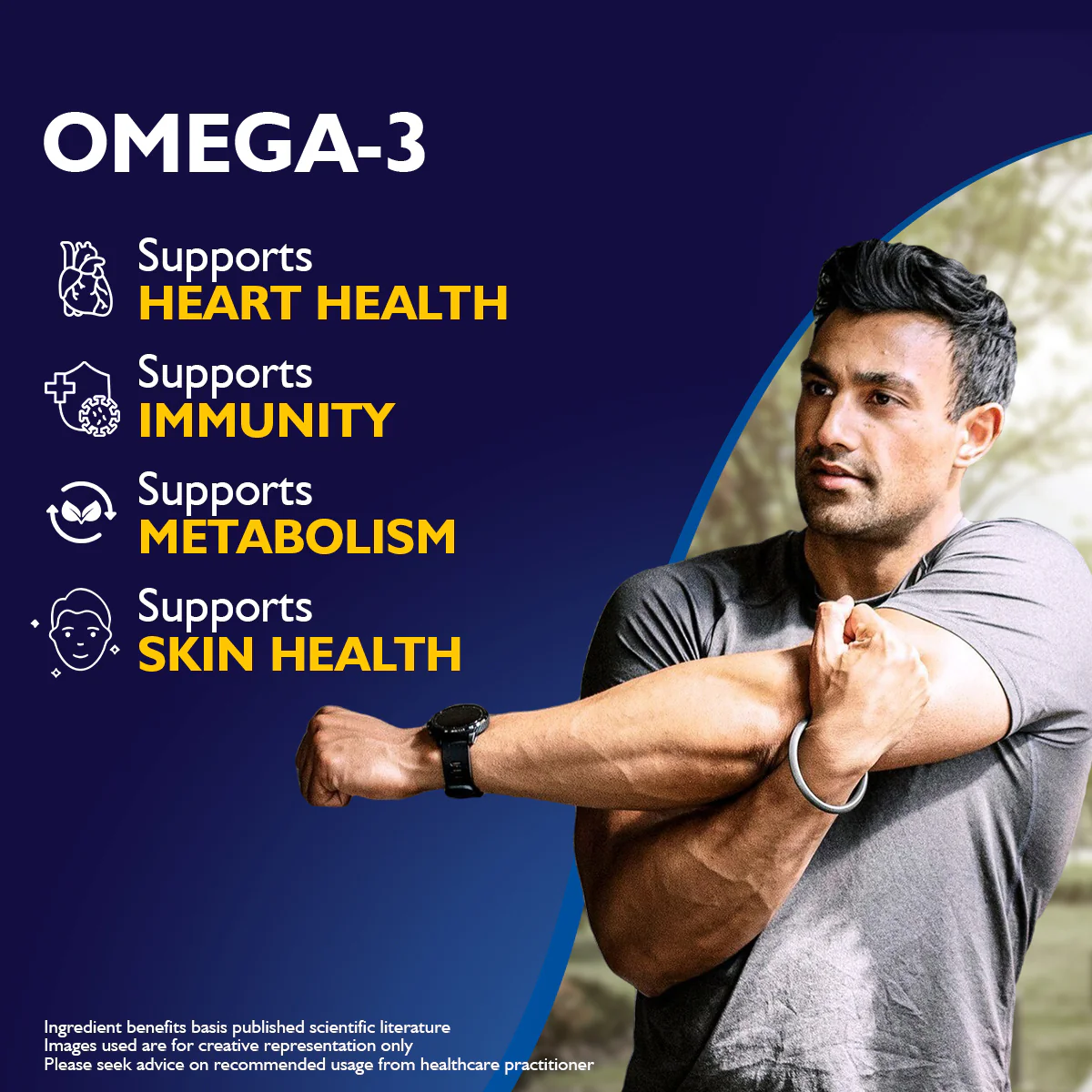 Siens by Dabur Advanced Daily Wellness Combo – Omega-3 Fish Oil Capsules + Multivitamin Tablets | Supports Cardiovascular, Brain & Joint Health | Immunity, Energy & Muscle Support - Image 6