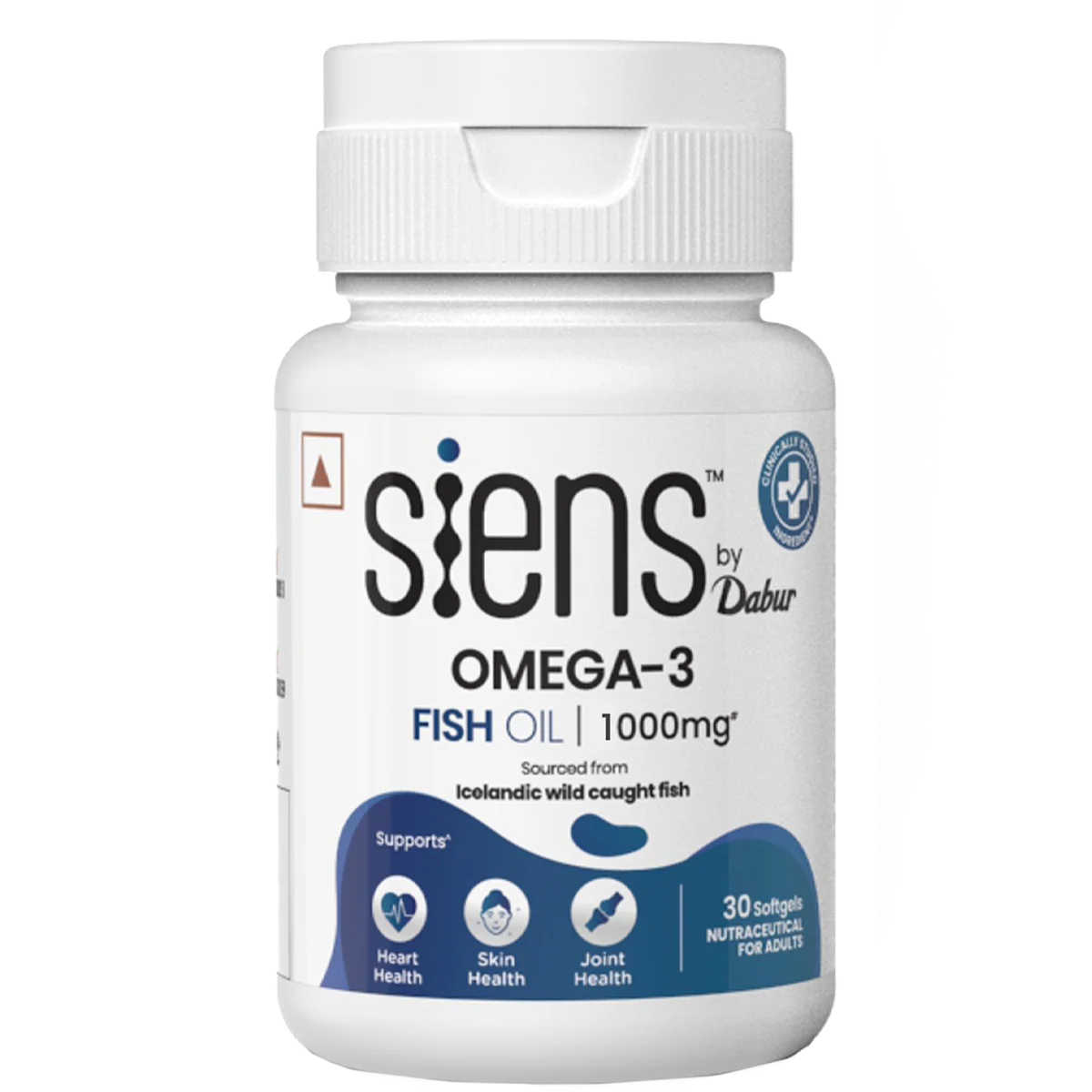 Siens By Dabur Omega-3 Capsules with Fish Oil | 180mg EPA & 120mg DHA | 30 soft gels | Supports Heart, Skin & Joint Health - Image 4