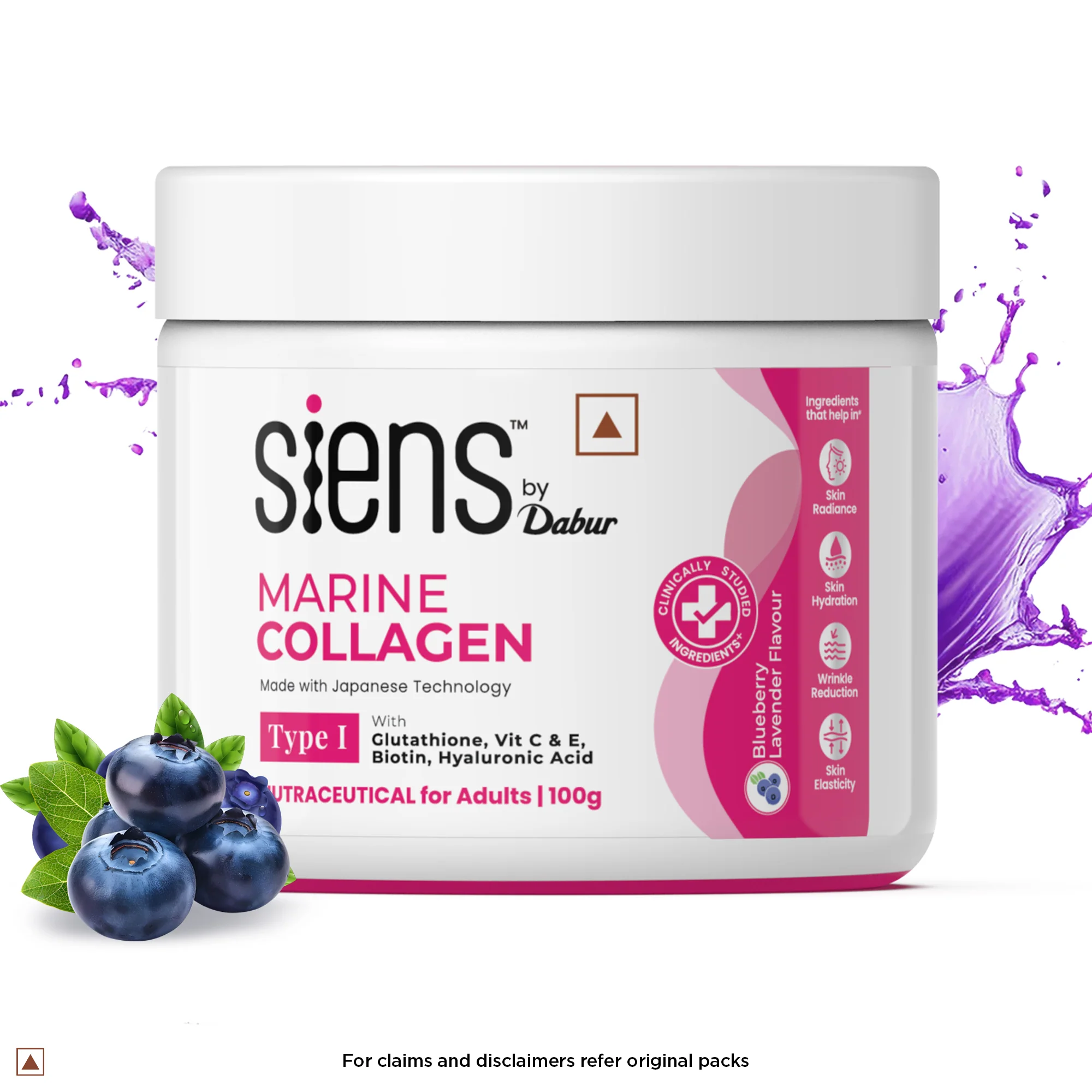Siens by Dabur Skin Glow & Hair Growth Combo: Hydrolyzed Marine Collagen, 100 g + Hair, Skin & Nails Gummies, 30s pack - Image 6